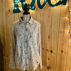 🌟🩶Hollister Gray Star Print Button Down Shirt🩶🌟